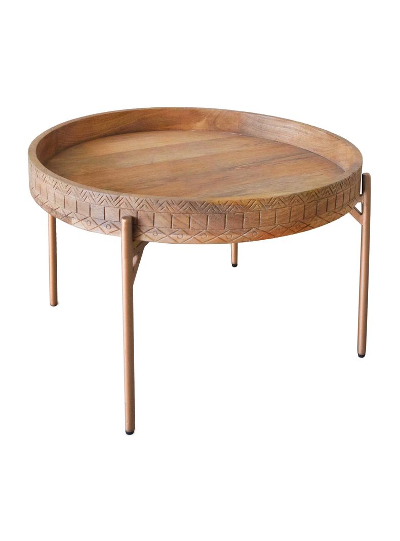 Mesa de Centro Bandeja Tallada 70 cm-4