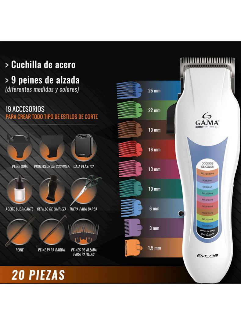 Cortapelo Clipper GM596 19 Accesorios-3