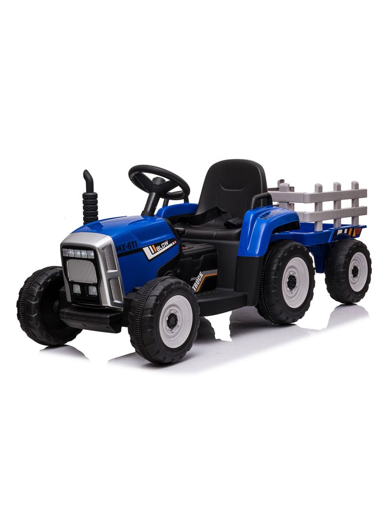 Tractor con Carro a Batería 12V Azul Talbot
