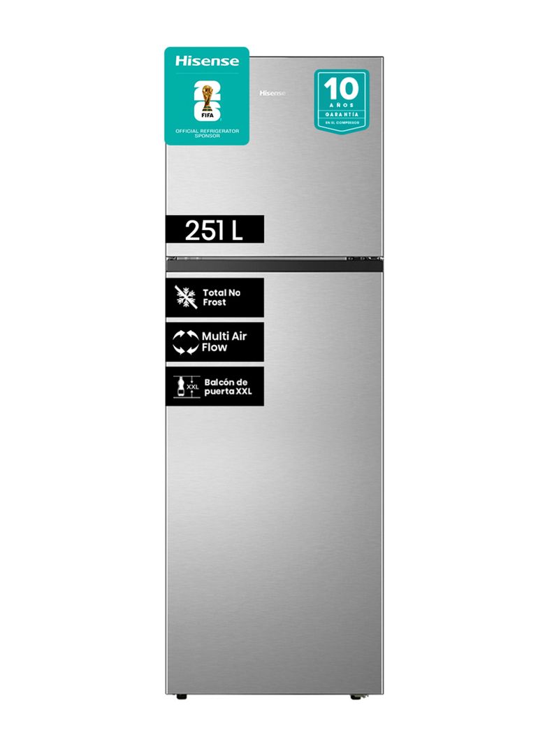 Hisense Refrigerador Top Mount No Fost 246 Litros RT320NV Gris