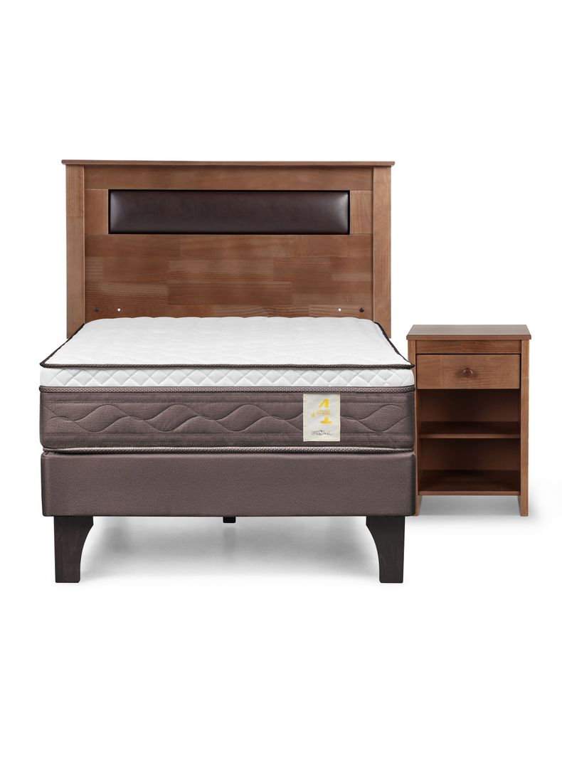 Cama Europea New Style 4 Plus 1 Plaza + Set Mueble Ferrara-1