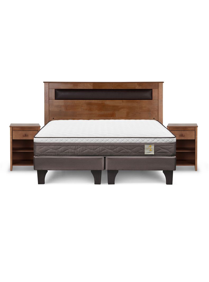 Cama Europea New Style 4 Plus 2 Plazas Base Dividida + Set Mueble Ferrara-1