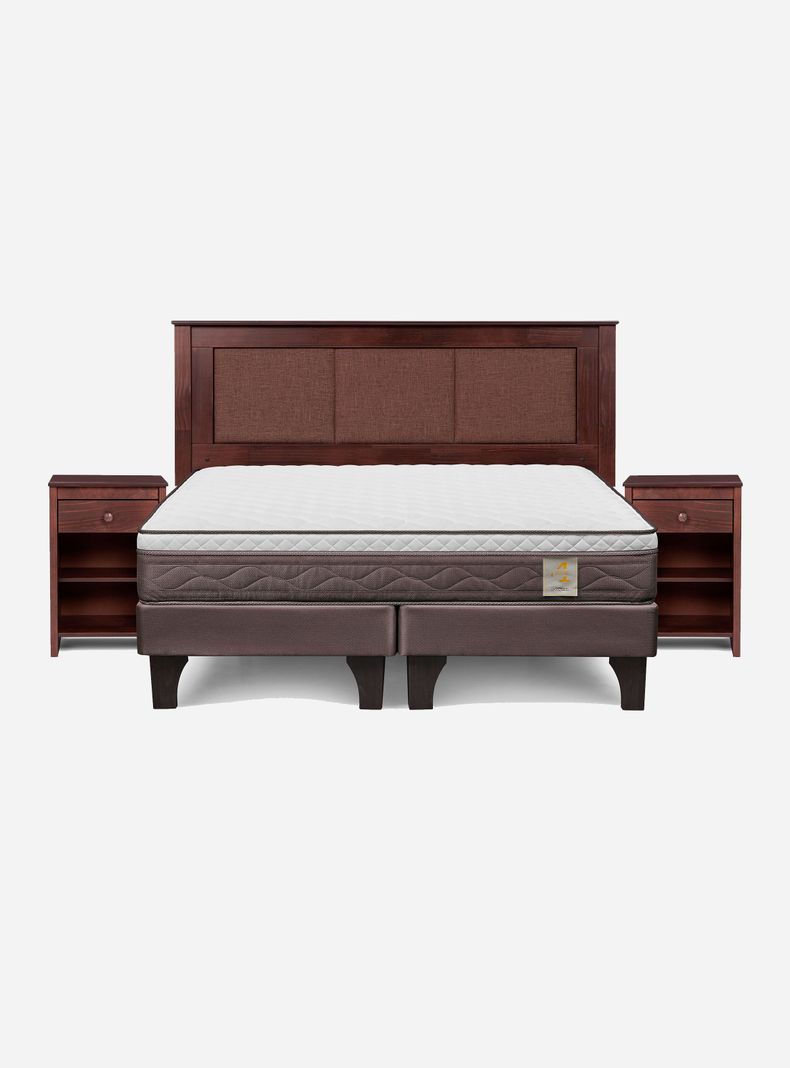 Cama Europea New Style 4 Plus 2 Plazas Base Dividida + Set Muebles Rachel-1