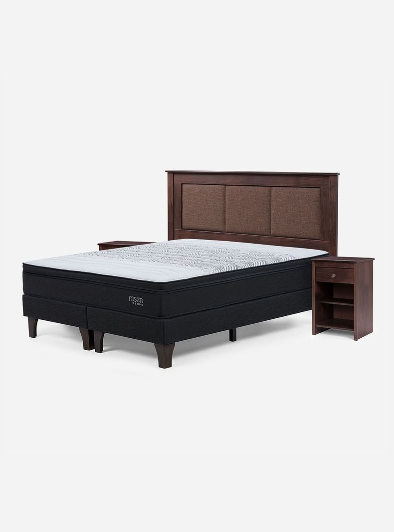 Cama Europea Tempo 2 Plazas Base Dividida + Set Muebles Rachel-0