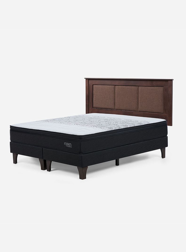 Cama Europea Tempo King + Respaldo Rachel Café