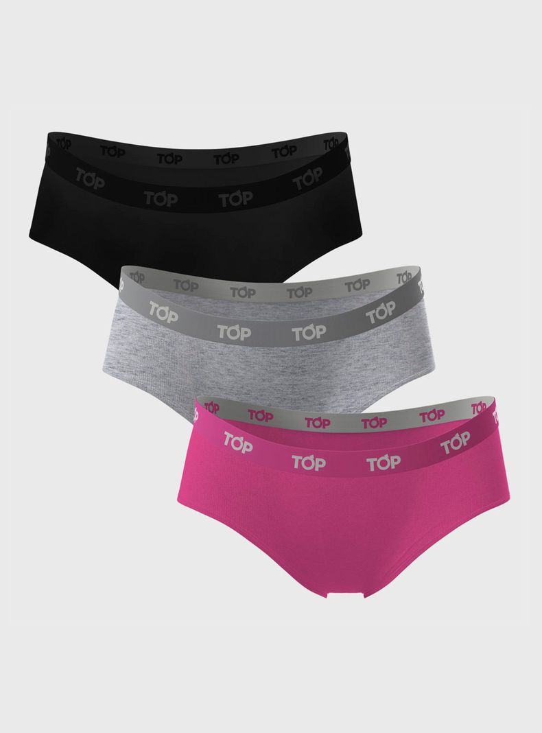 3 Pack Pantaleta Algodón Color TOP-0