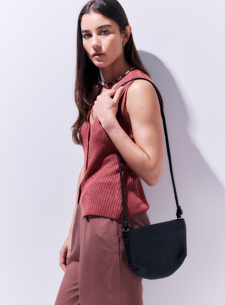 Cartera de Hombro Minimalista Cuero