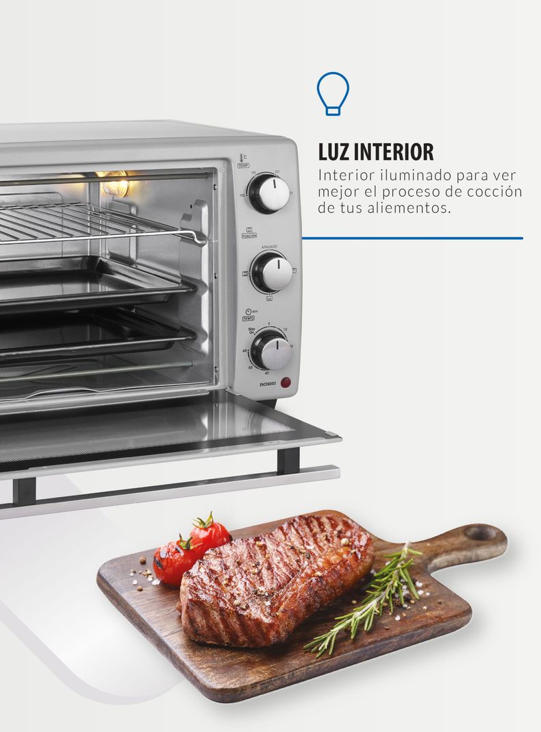 Horno Eléctrico 1500W 35 Litros DHE35MS23CL Silver-8
