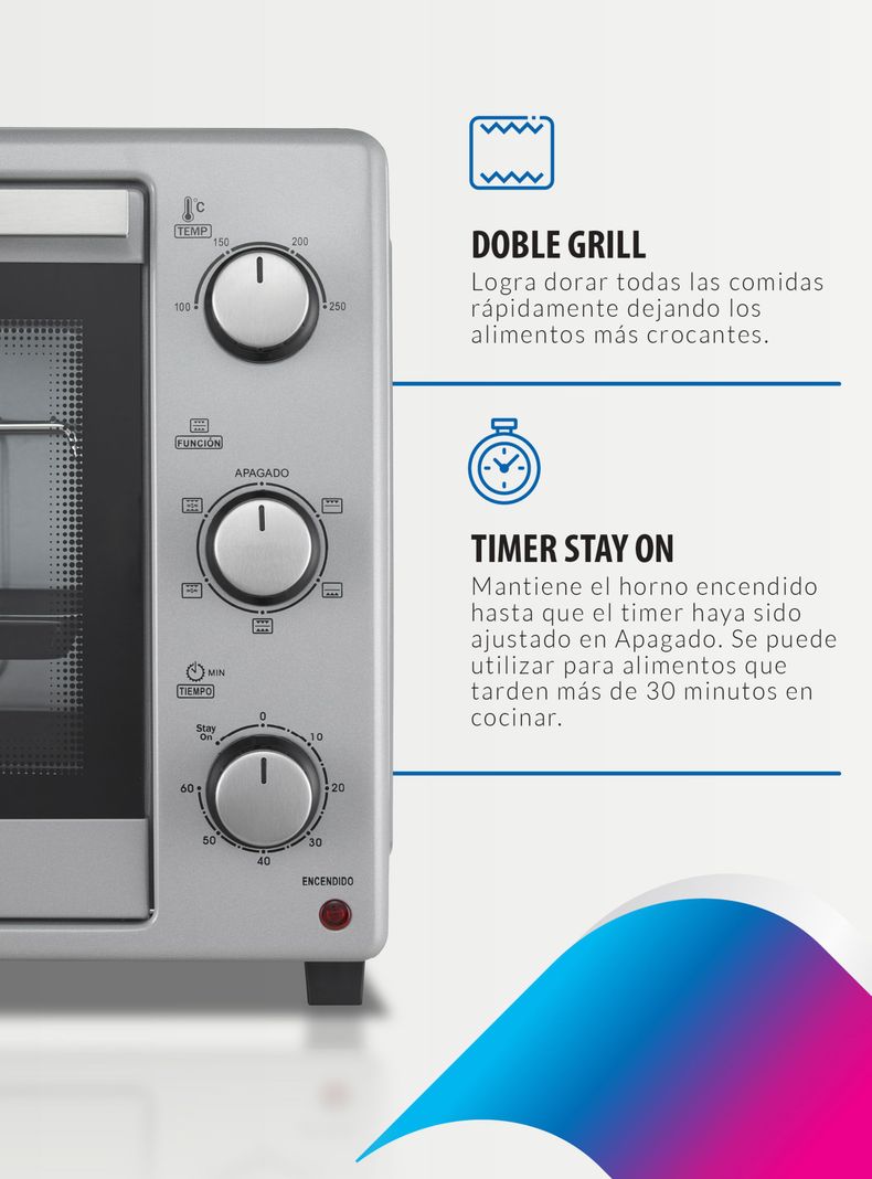 Horno Eléctrico 1500W 35 Litros DHE35MS23CL Silver-7