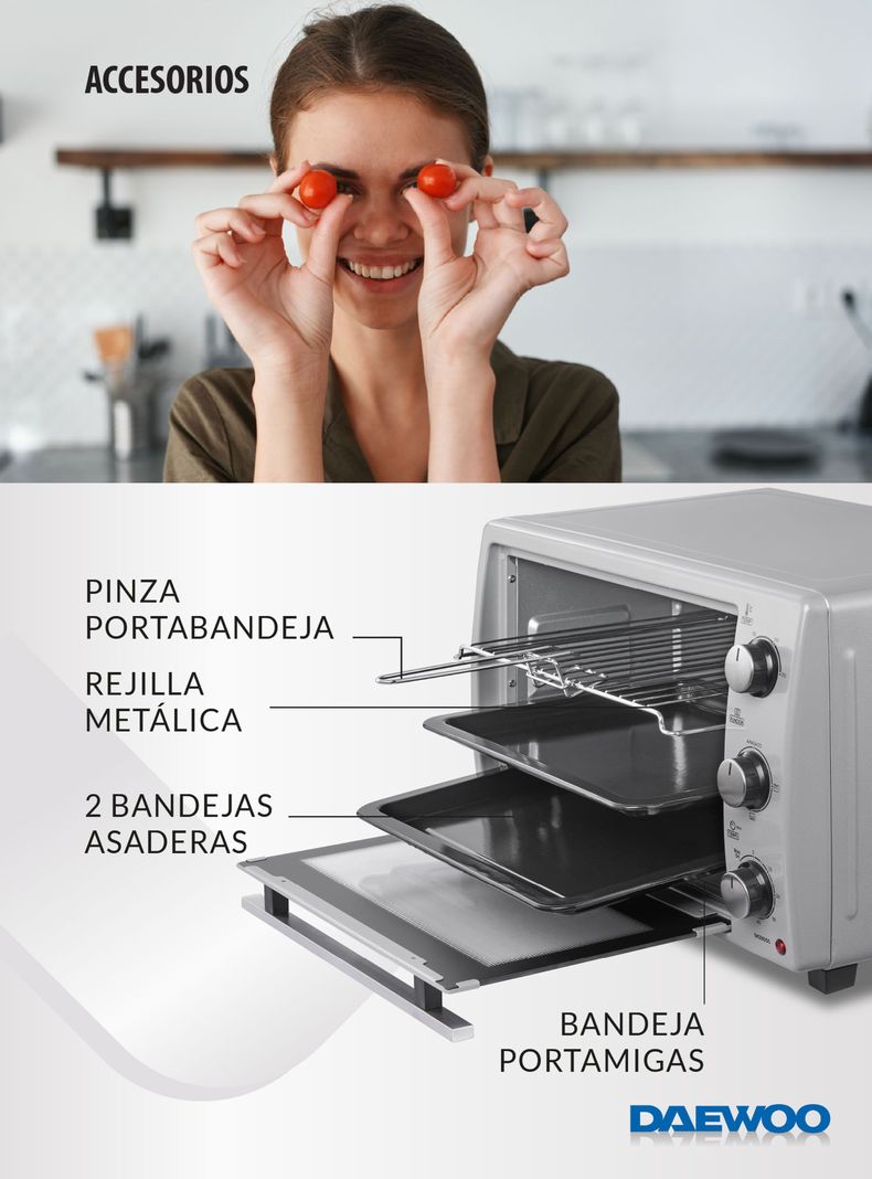 Horno Eléctrico 1500W 35 Litros DHE35MS23CL Silver-9