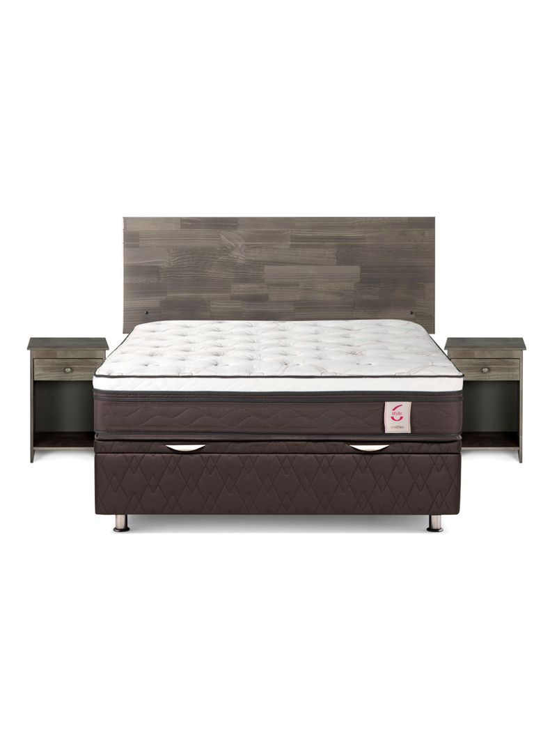 Boxet New Style 6 2 Plazas + Set Respaldo Velador Tabor-0