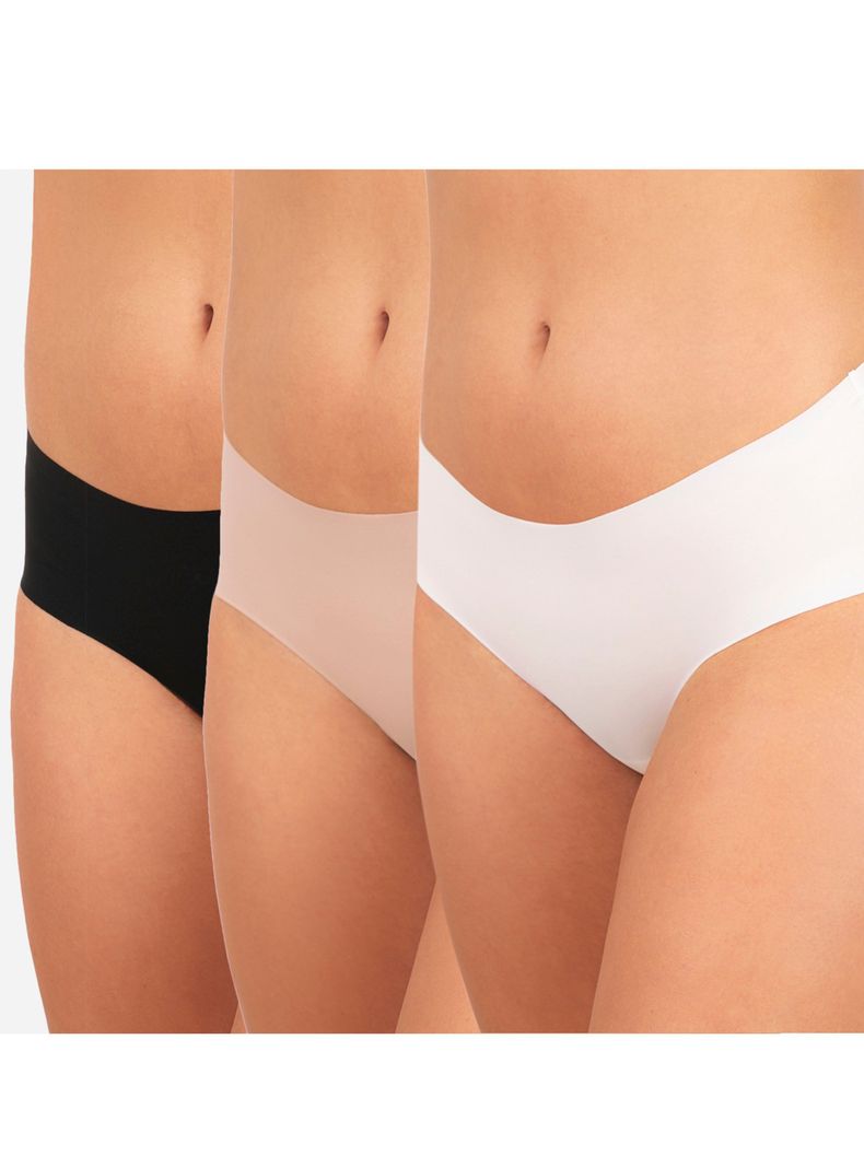 Pack 3 Pantaleta Corte Láser Microfibra Liso-0