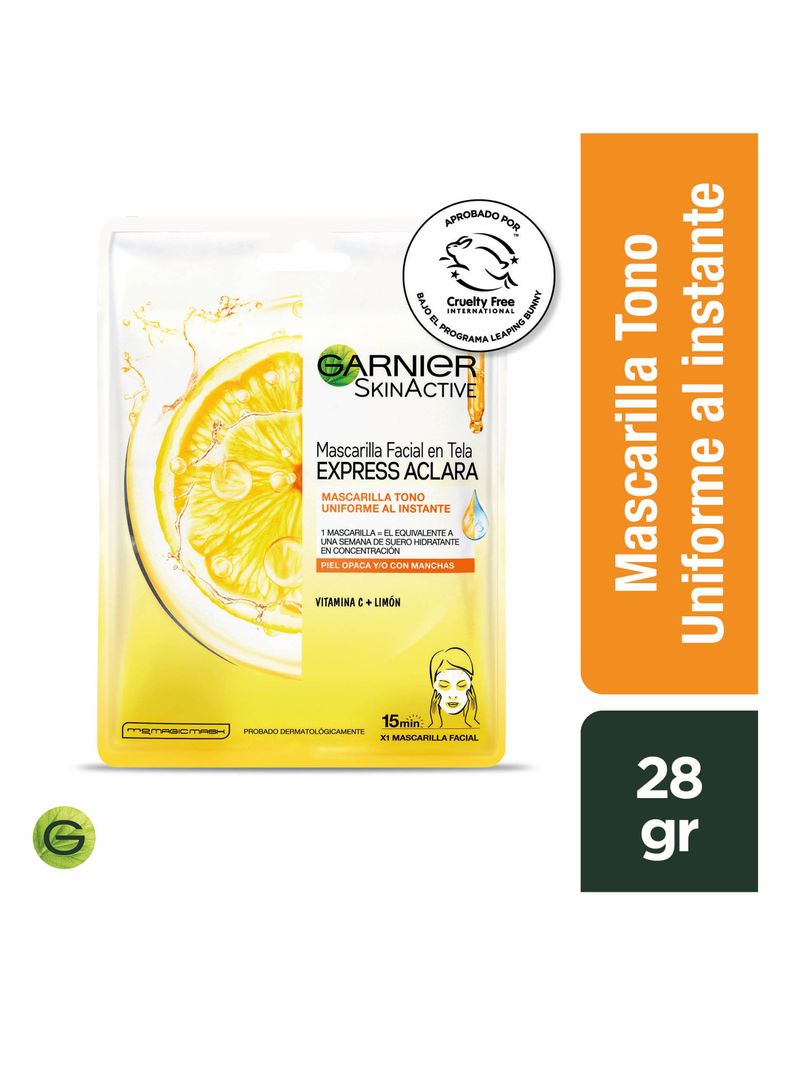 Mascarilla Garnier Skin Active Express Aclara Anti-Manchas 28 g Garnier-0