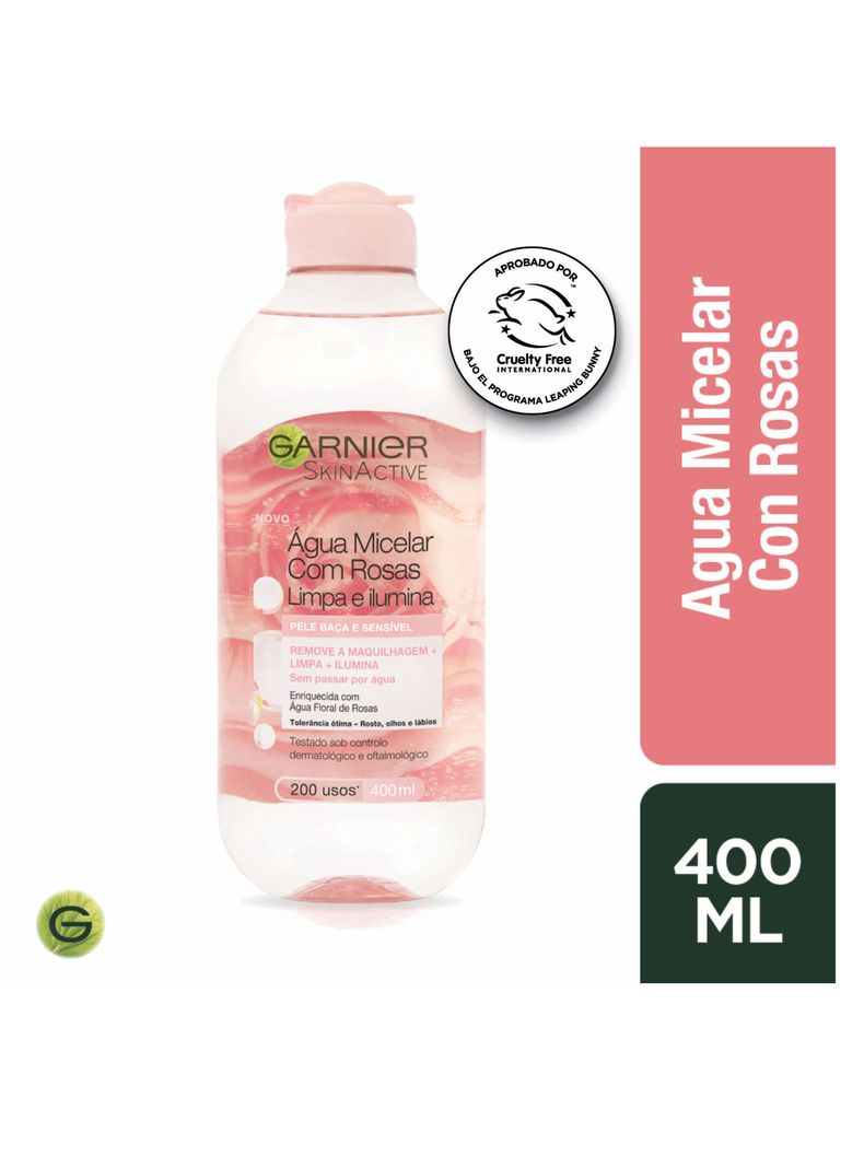 Agua Micelar Agua de Rosas 400 ml Garnier-0