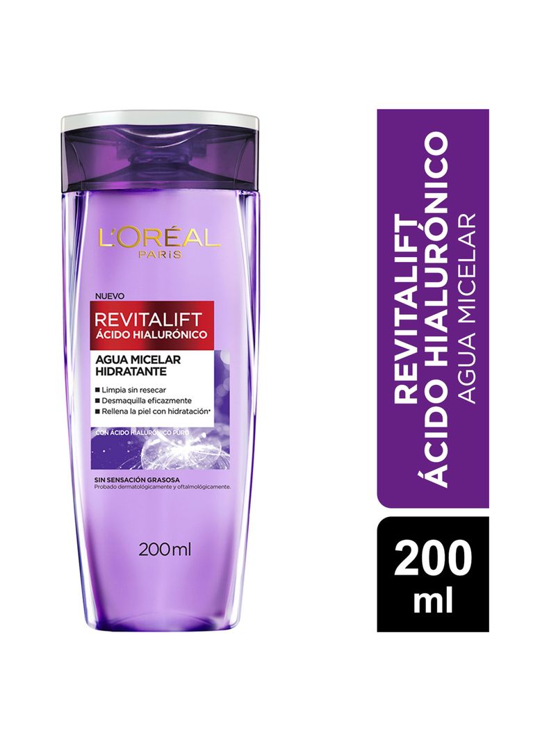 Agua Dermo Expertise L'Oréal Paris Micelar Revitalift Ácido Hialurónico 200 ml-1