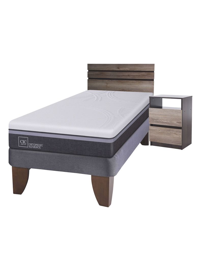 Cama Europea Ortopedic Advance 1.5 Plazas + Set Muebles Ares-0