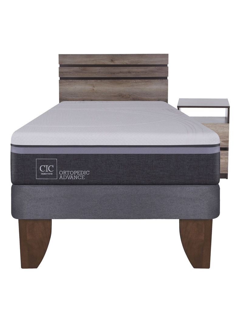 Cama Europea Ortopedic Advance 1.5 Plazas + Set Muebles Ares-1