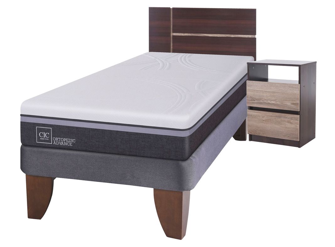Cama Europea Ortopedic Advance 1.5 Plazas + Set Muebles Enio-0