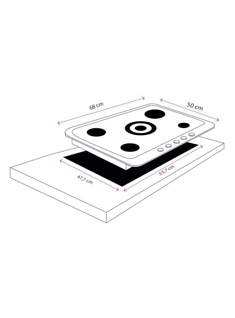 Encimera a Gas 5 Quemadores CEG-4700IN Security Inox-1