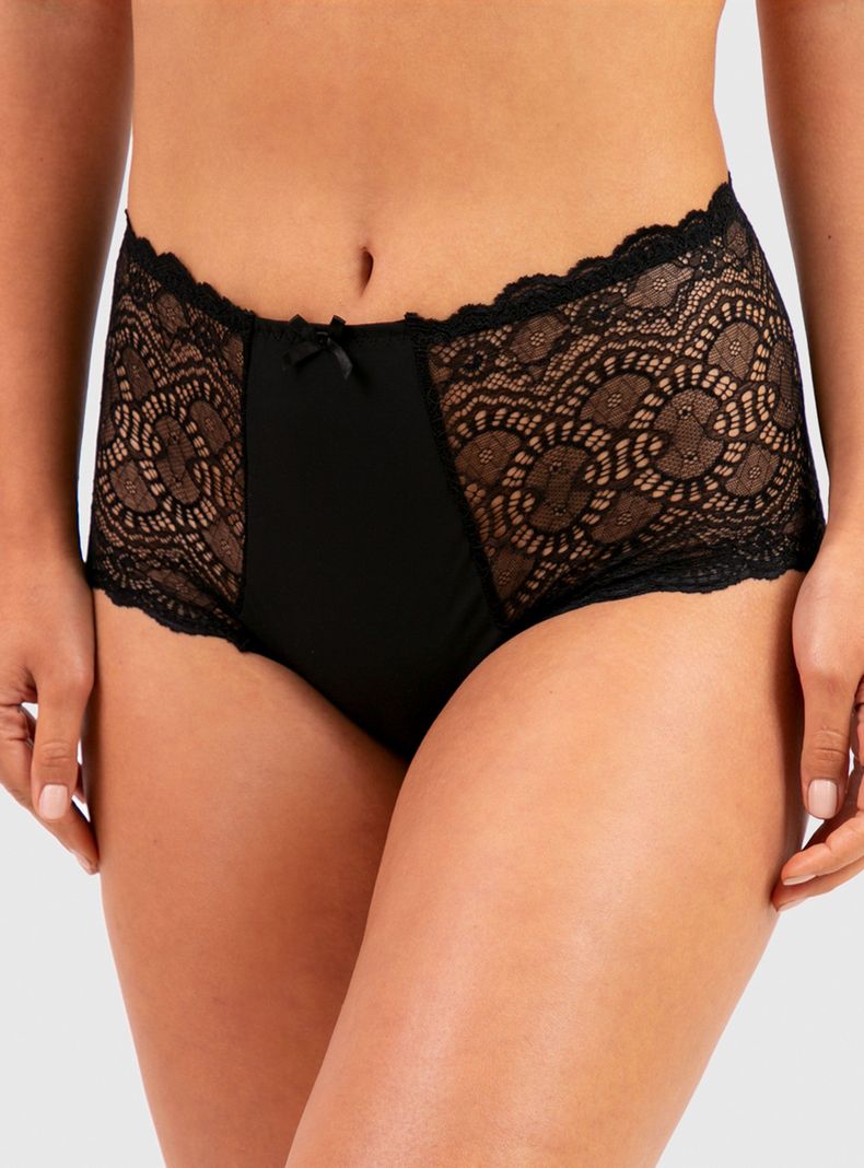 Pantaleta Palmers Tiro Alto Reforzada Encaje Negro-0