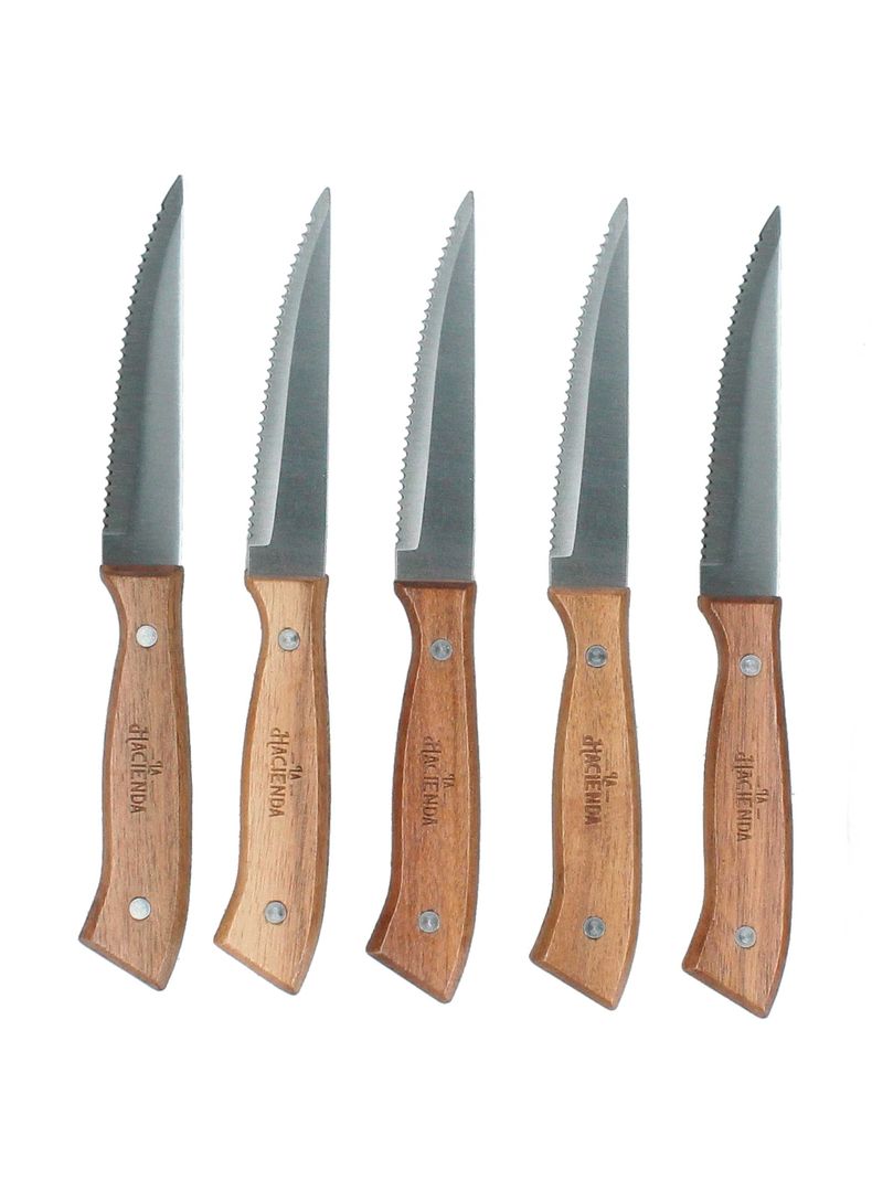 Set 6 Cuchillos Mango Madera