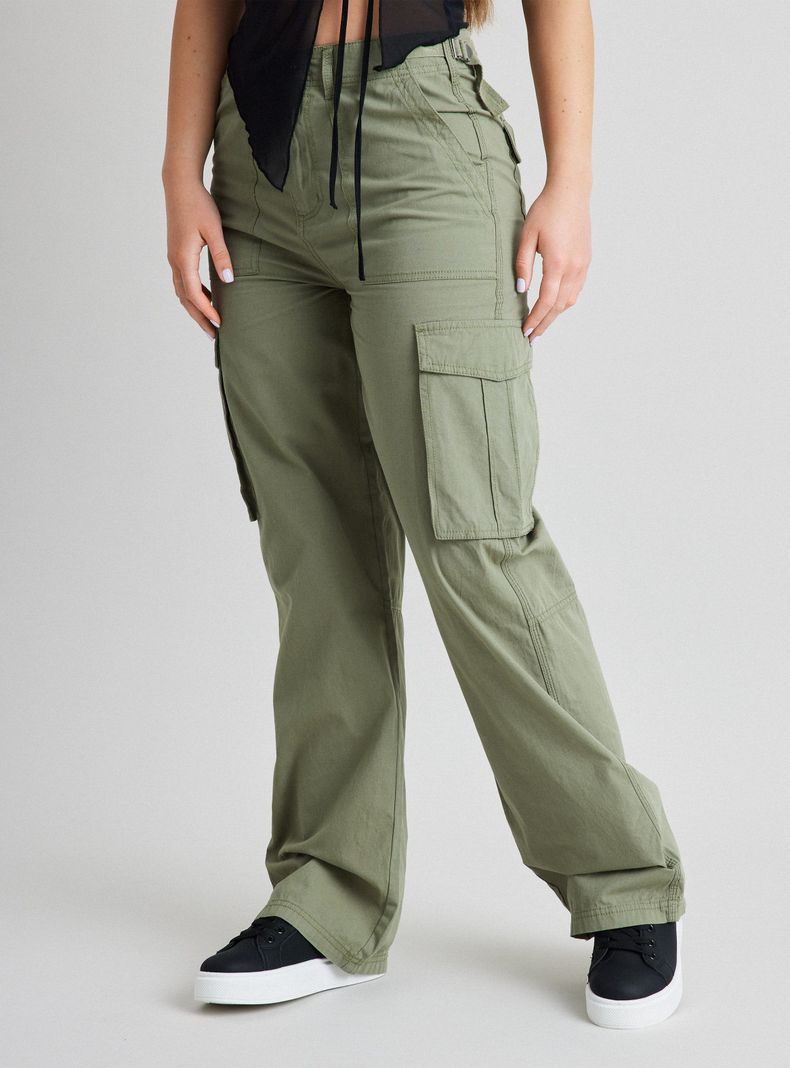Pantalón Cargo Cintura Ajustable-0