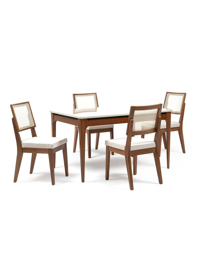 Comedor Addar + 4 Sillas Saga Ratán-0