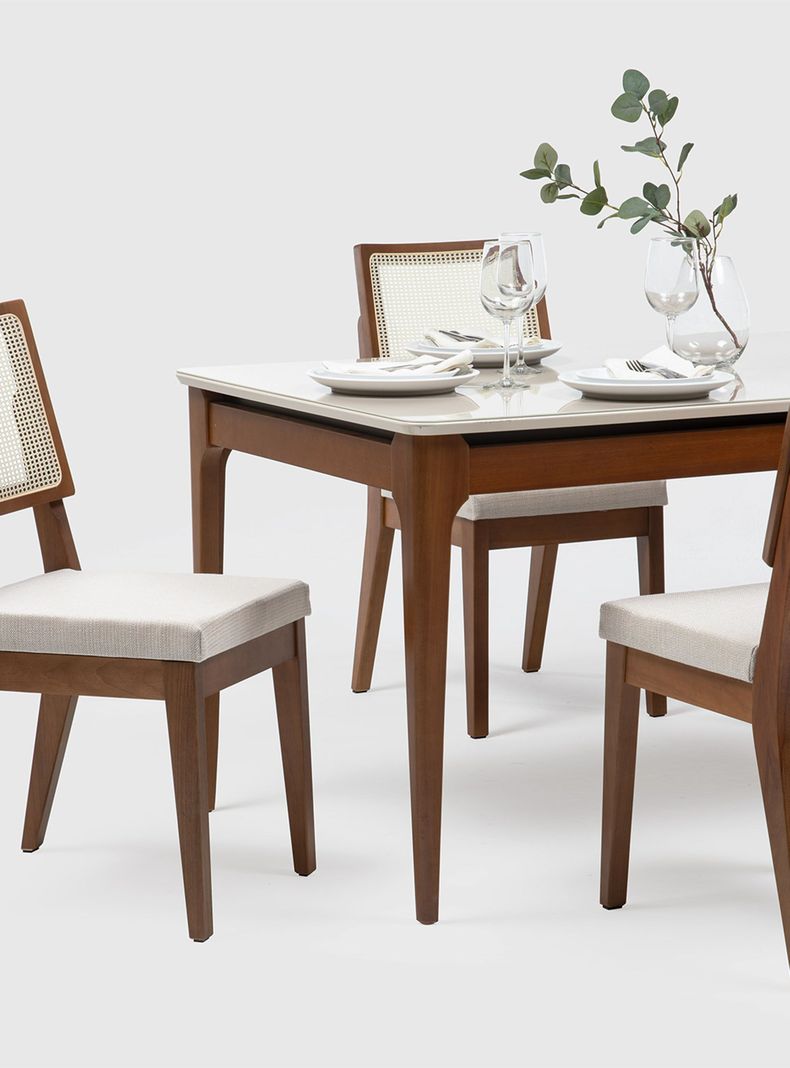 Comedor Addar + 4 Sillas Saga Ratán-4