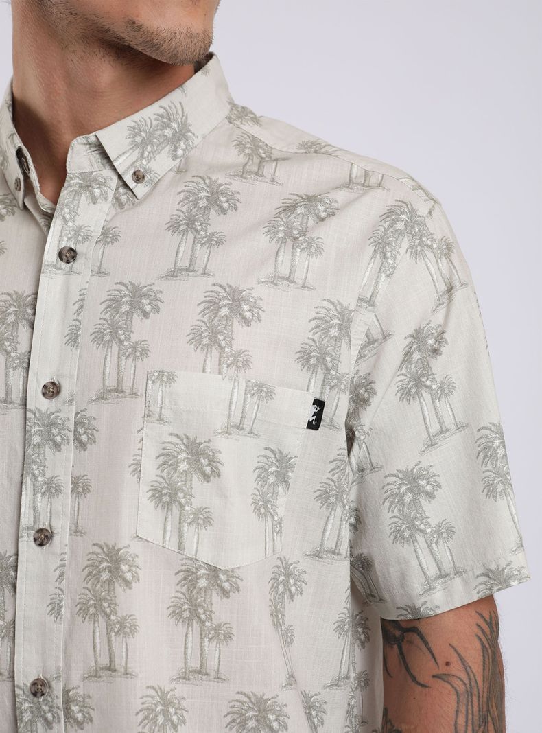 Camisa Manga Corta Palms Sepia Algodón Orgánico-2