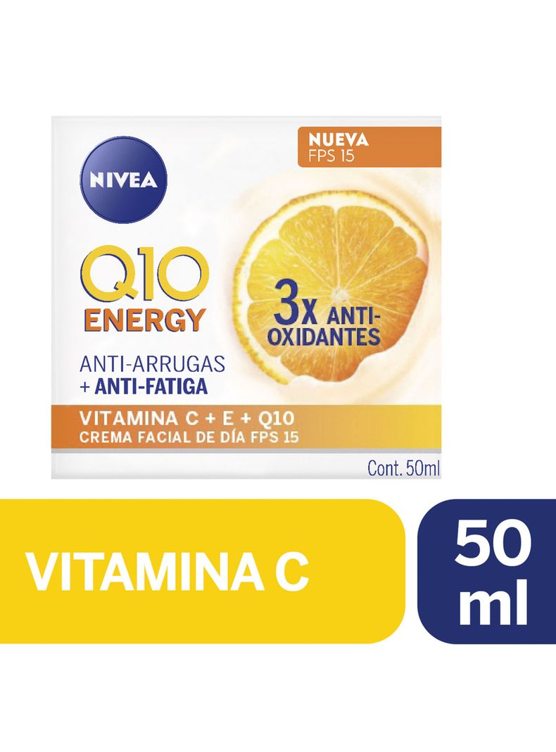 Crema Nivea Facial Antiarrugas Q10 + C Día 50 ml-0