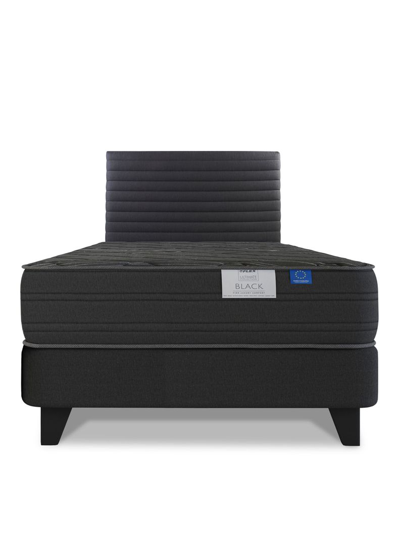 Cama Europea Black 1.5 Plazas + Respaldo Modern-1