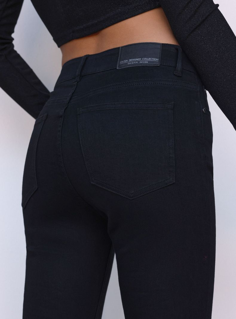 Jeans Skinny Fit Denim Tiro Alto Clásico-2