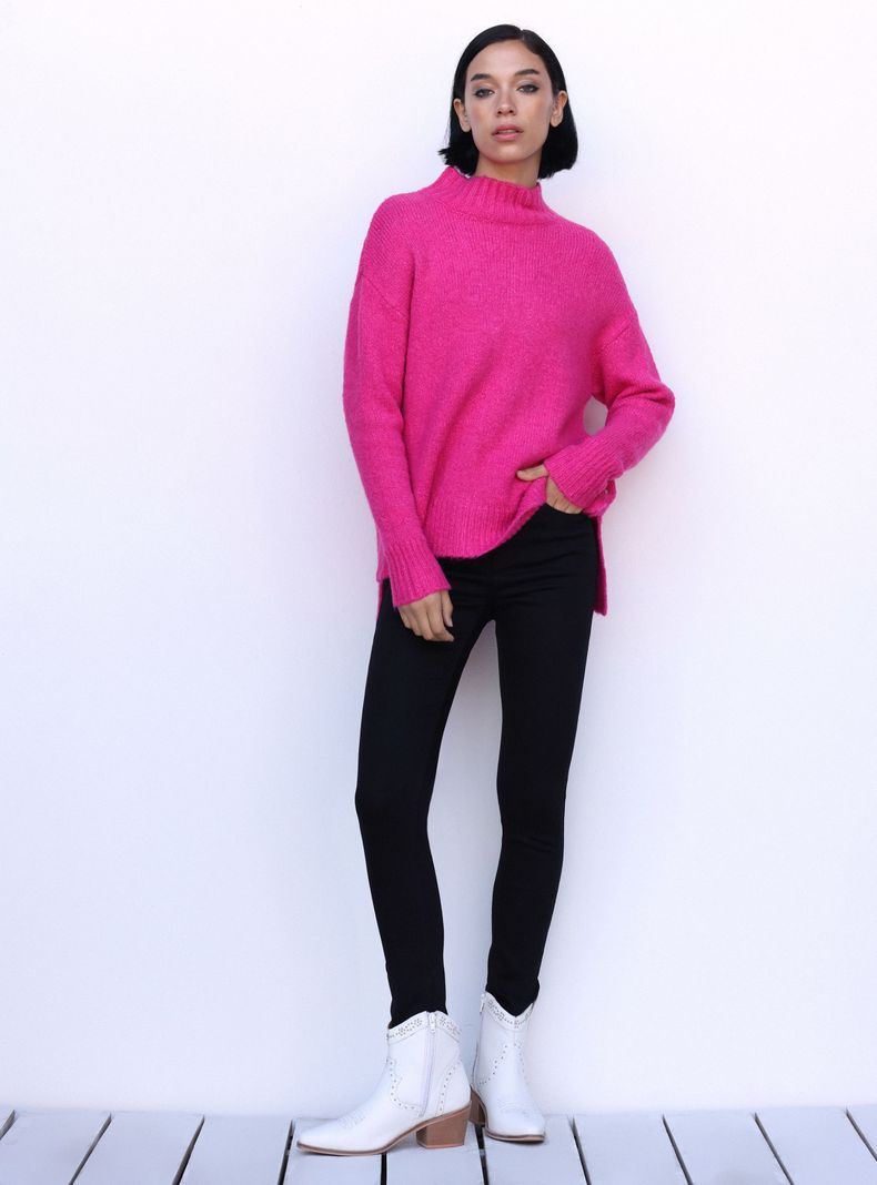 Jeans Skinny Fit Denim Tiro Alto Clásico-3