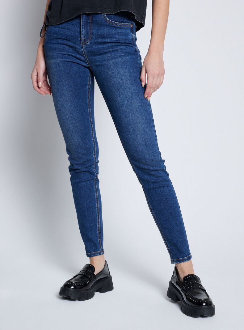 Jeans Skinny Tiro Alto Básico-0