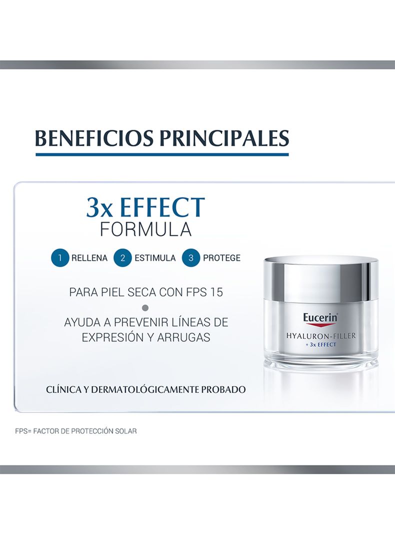 Crema Eucerin Anti Edad Hyalluron Filler Día Piel Seca 50 ml-3