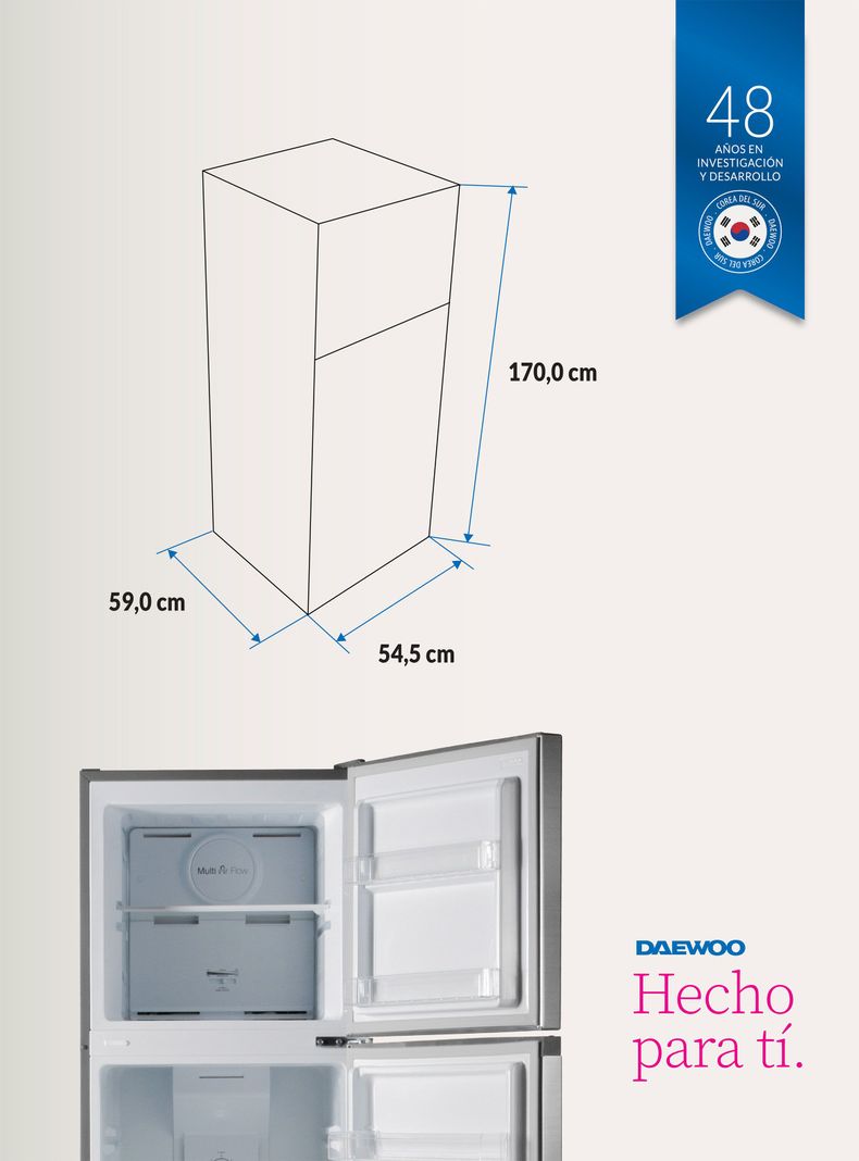 Refrigerador Top Mount No Frost 248 Litros DRVTA265NFNNNCL-1