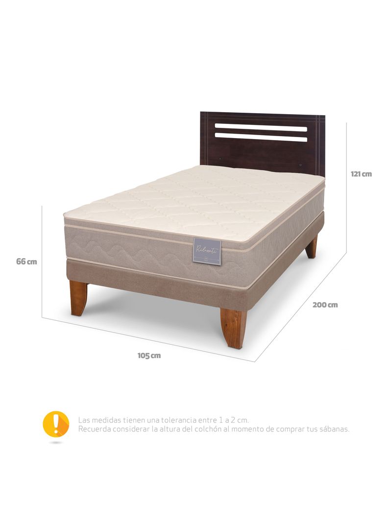 Cama Europea Rilassati 1.5 Plazas + Respaldo Múnich-1