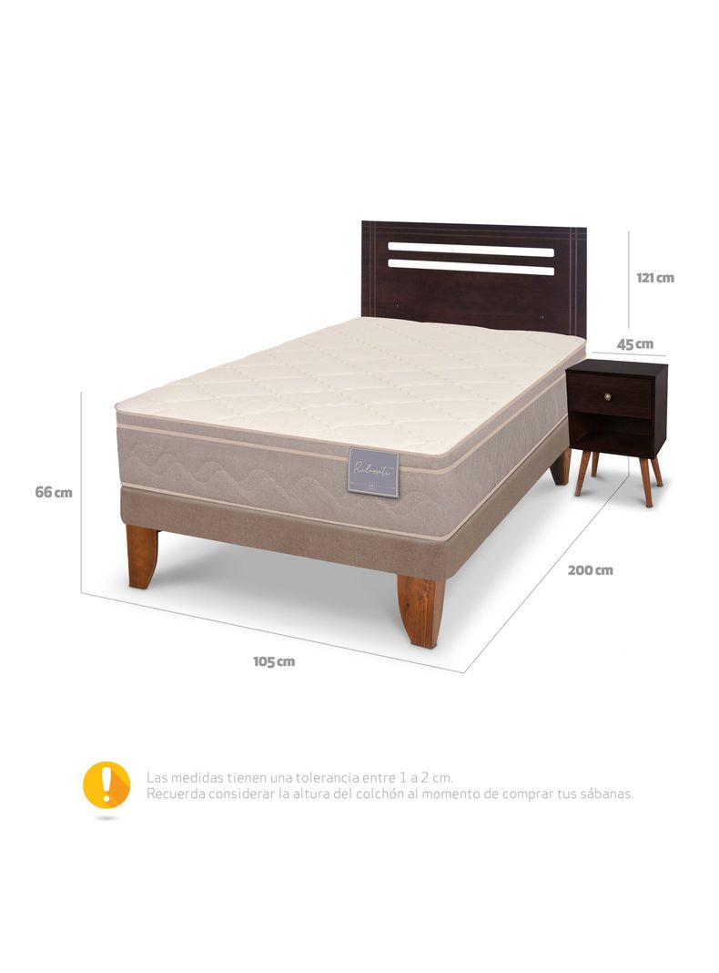 Cama Europea Rilassati 1.5 Plazas + Set Múnich-1