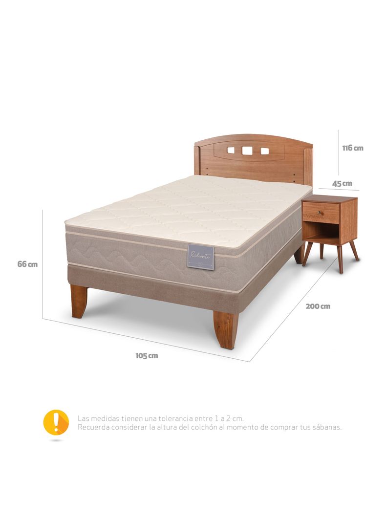 Cama Europea Rilassati 1.5 Plazas + Set Gales-1