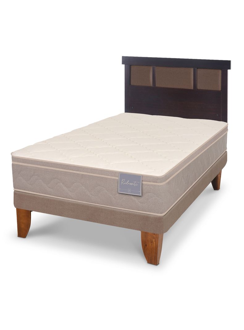 Cama Europea Rilassati 1.5 Plazas + Respaldo Dublín Chocolate-0