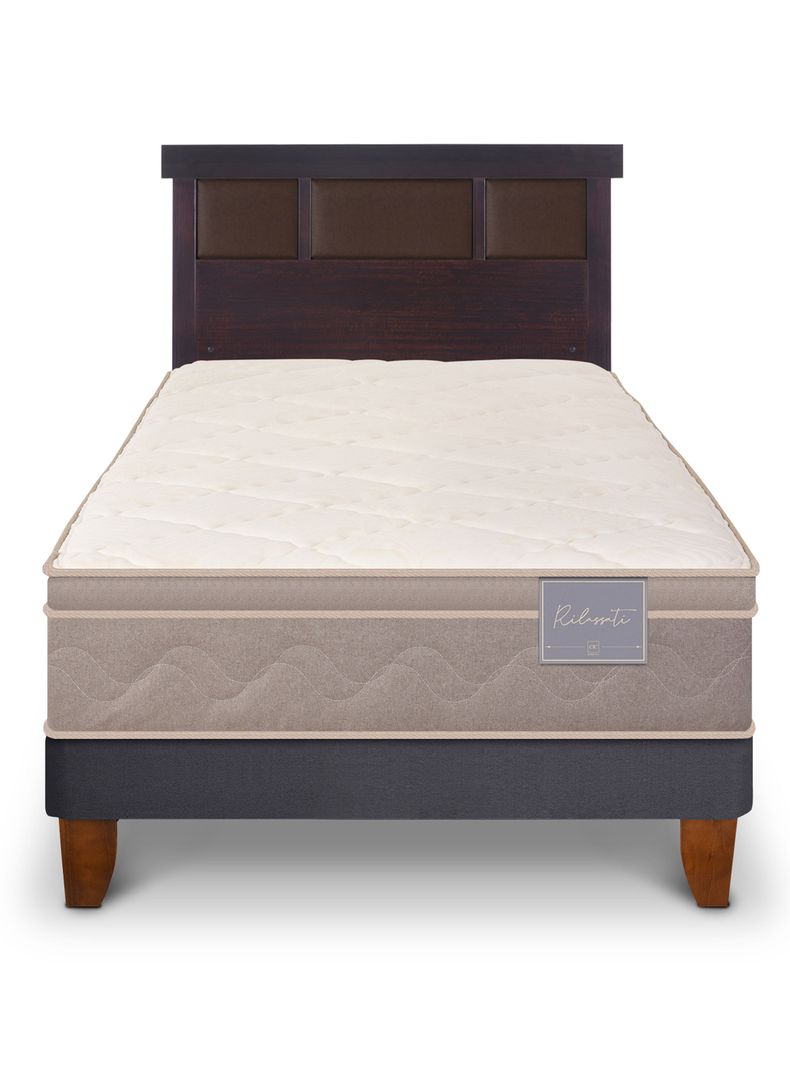 Cama Europea Rilassati 1.5 Plazas + Respaldo Dublín Chocolate-2