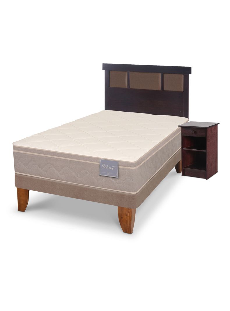 Cama Europea Rilassati 1.5 Plazas + Set Dublín Chocolate-0