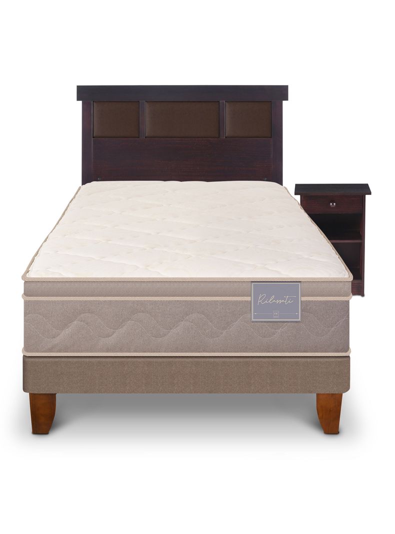 Cama Europea Rilassati 1.5 Plazas + Set Dublín Chocolate-2