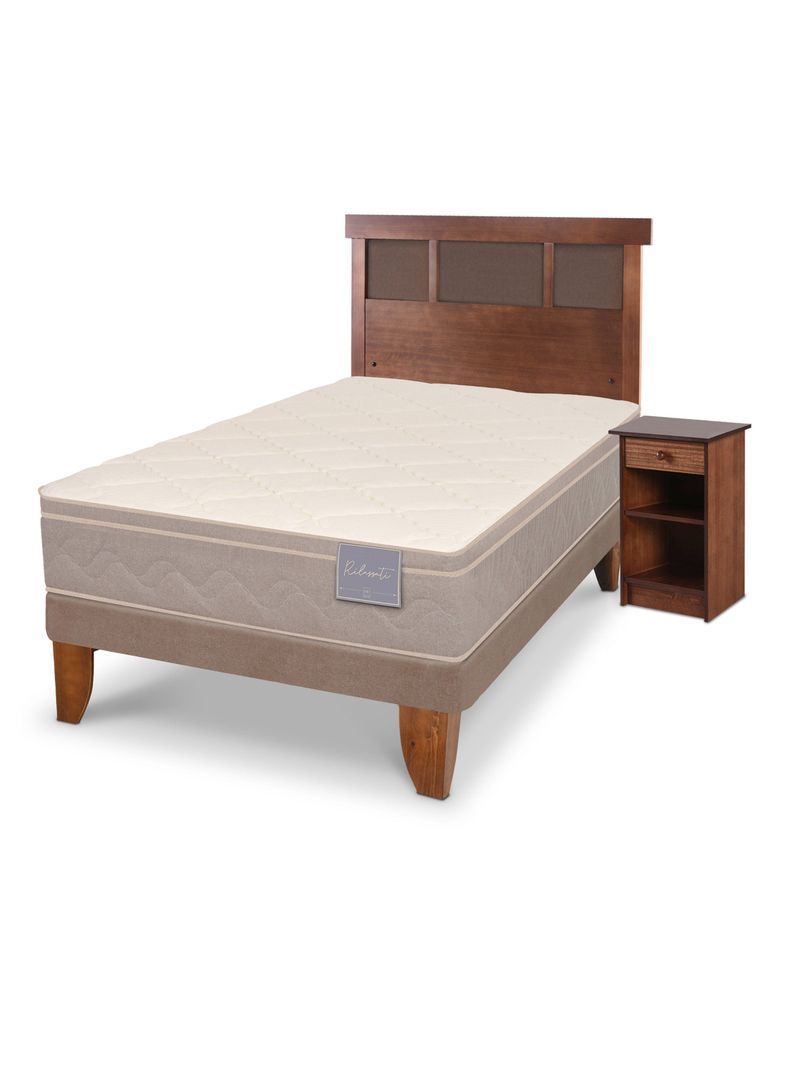 Cama Europea Rilassati 1.5 Plazas + Set Dublín Caramelo-0