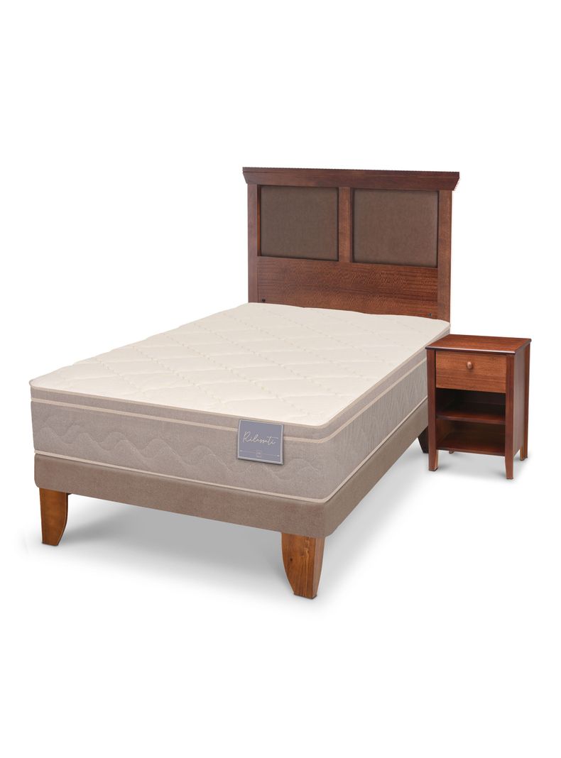 Cama Europea Rilassati 1.5 Plazas + Set Torino Caramelo-0
