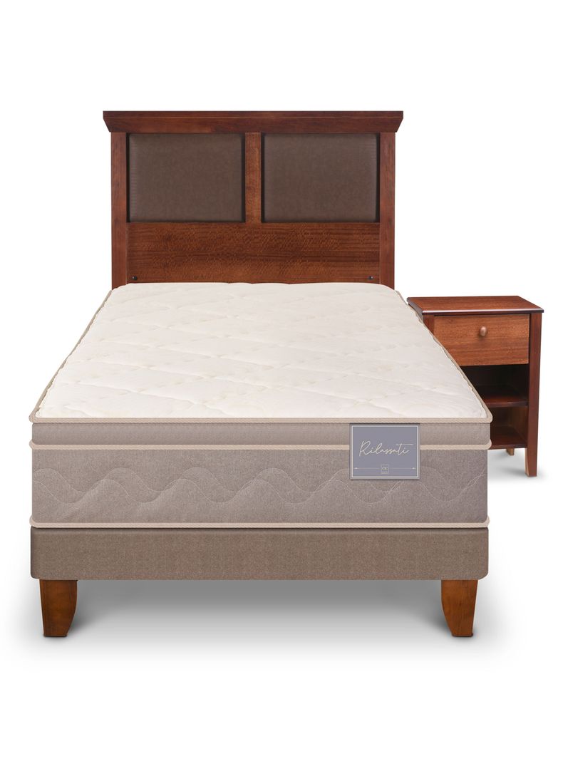 Cama Europea Rilassati 1.5 Plazas + Set Torino Caramelo-2