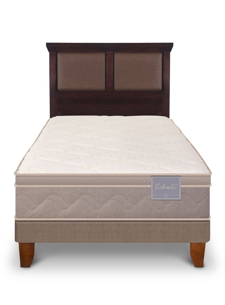 Cama Europea Rilassati 1.5 Plazas + Respaldo Torino Chocolate-2