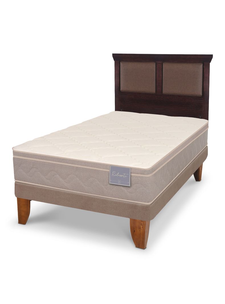 Cama Europea Rilassati 1.5 Plazas + Respaldo Torino Chocolate-0