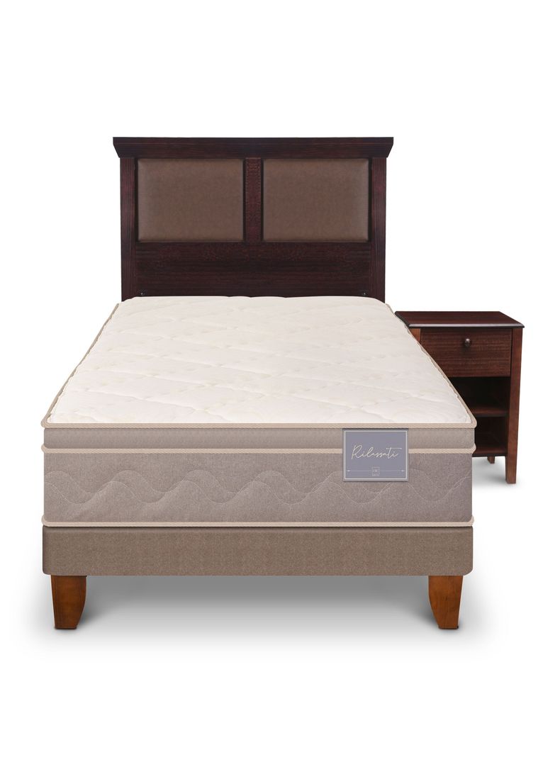 Cama Europea Rilassati 1.5 Plazas + Set Torino Chocolate-2