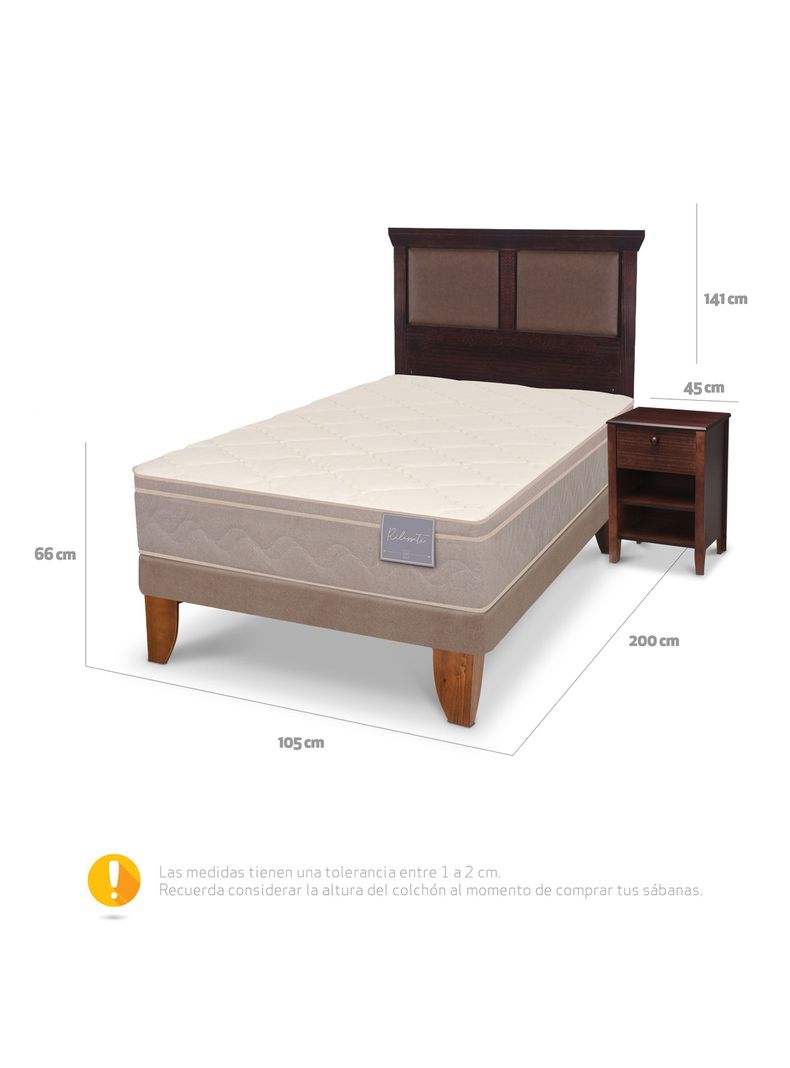 Cama Europea Rilassati 1.5 Plazas + Set Torino Chocolate-1